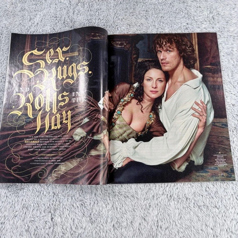 Entertainment Weekly OUTLANDER Sam Heughan Caitriona Balfe MAR 2016 & OCT 2016